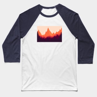 Warm Mountainous Sunset Baseball T-Shirt